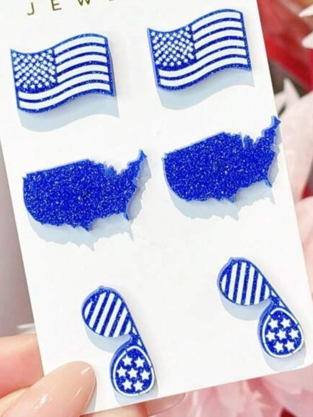 USA American Flag Stud Set